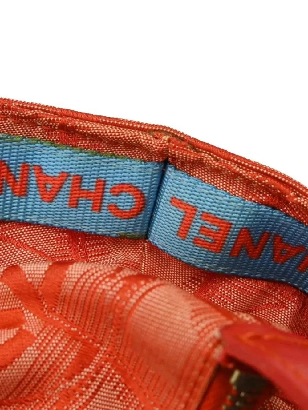 Chanel Red Jacquard Nylon Travel Line Tote Handbag 188853